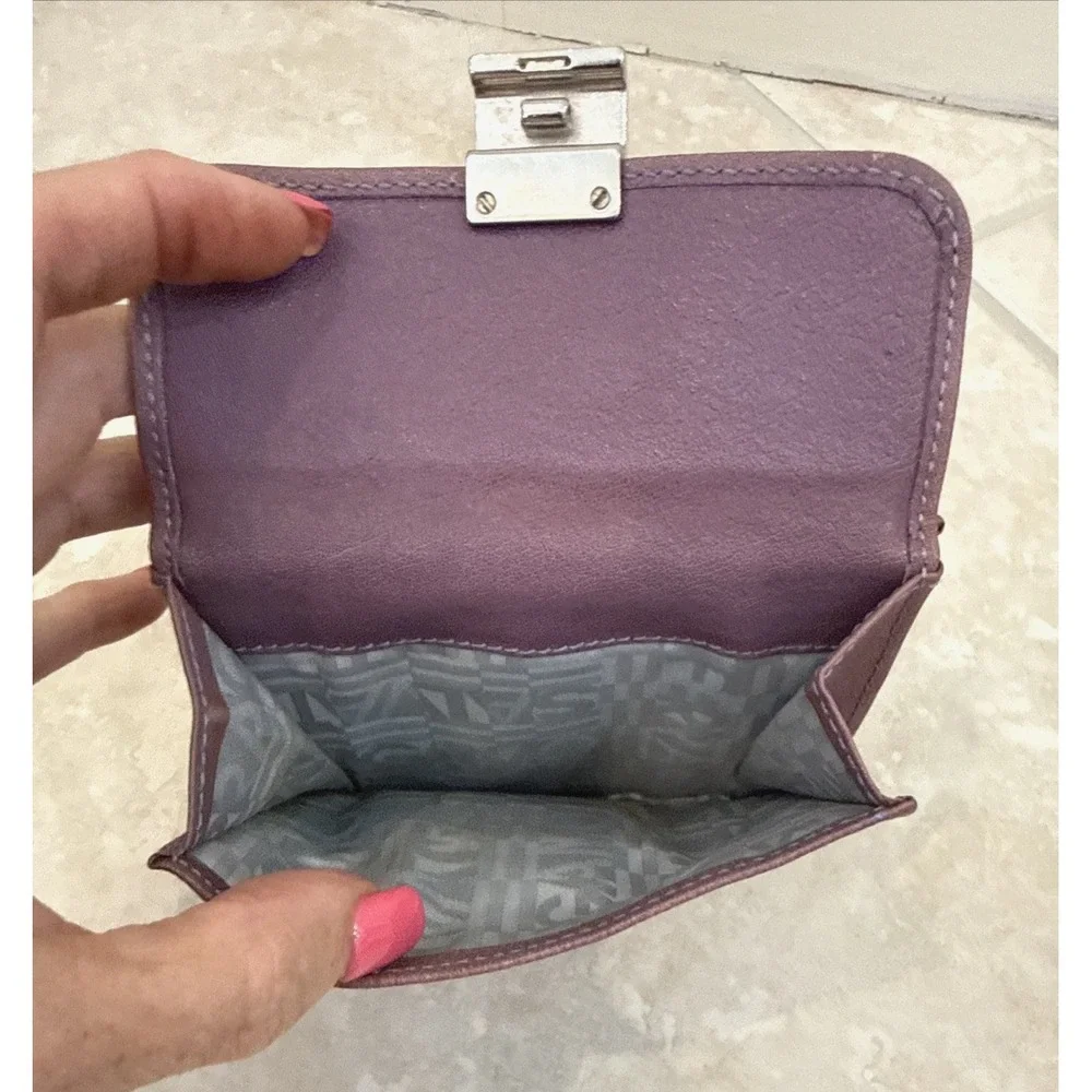 Salvatore Ferragamo Pink Purple  Gancini Bifold Wallet Credit Card Coin *AS IS